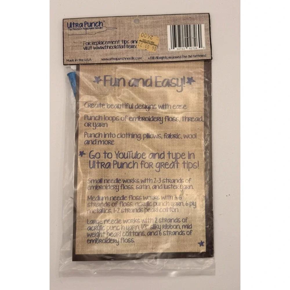 Ultra Punch 3 Needle Set Punch Needle Embroidery Tool 3 Tips Threaders USA